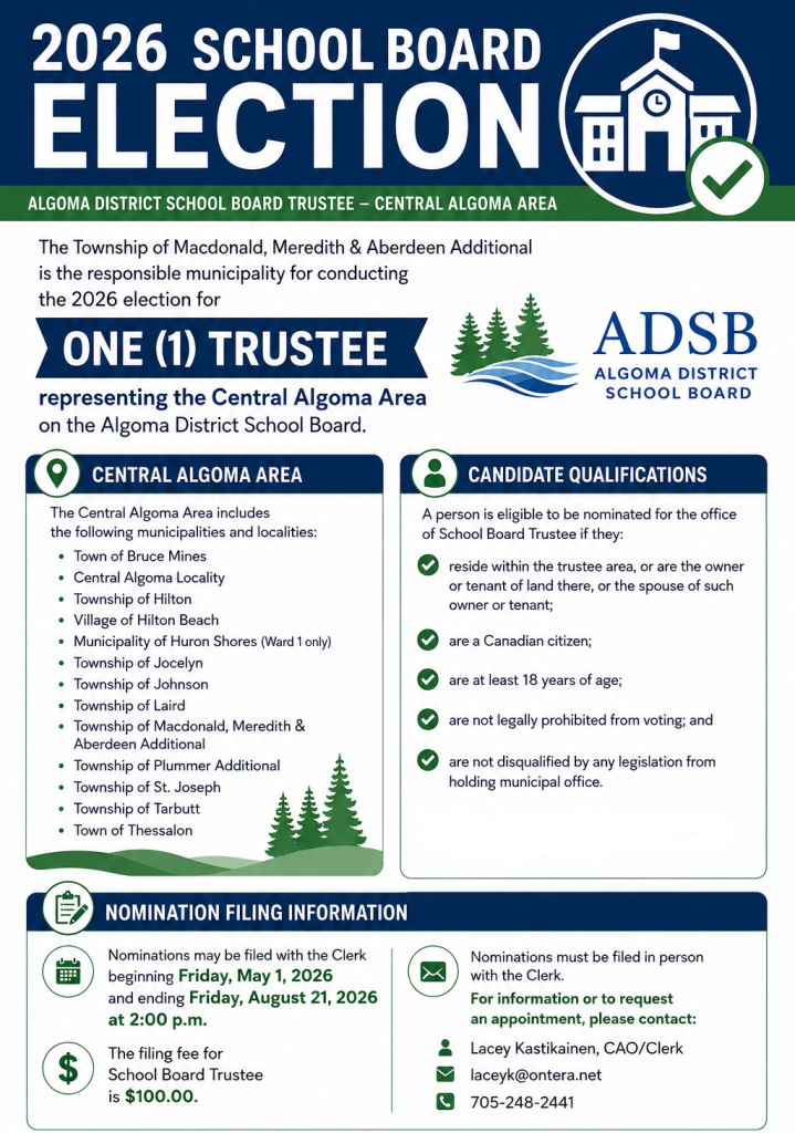 School Board Election information poster